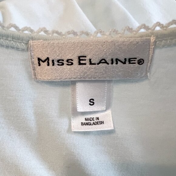 Miss Elaine Short Nightgown Women's Size Small Lightweight Cap Sleeves Blue Aqua - Picture 8 of 10